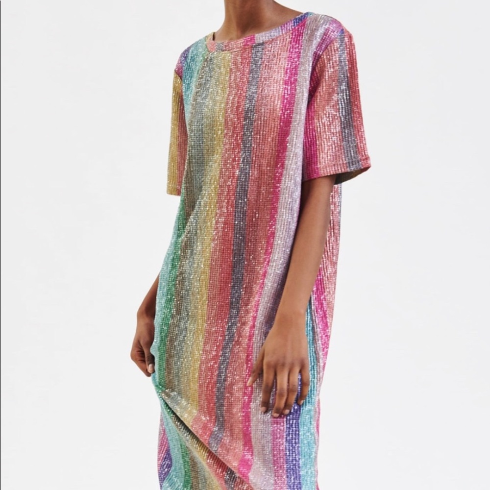 Zara sequin rainbow dress-HARD TO FIND!